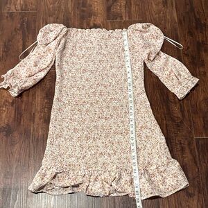 Vici Floral Mini Dress - Pink and Cream